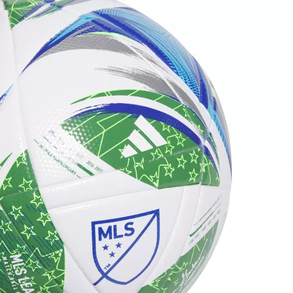 Adidas MLS Size 5 League Sports Ball - White: Butyl Bladder & TPU Shell