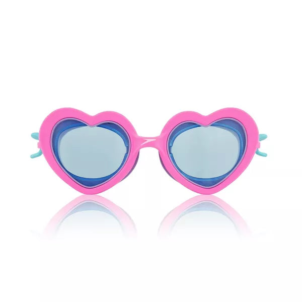 Speedo Kids' Sunny Vibes Swim Goggles - Pink Heart: Latex-Free, Anti-Fog, Adjustable