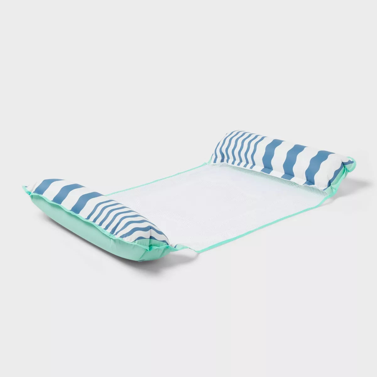 Water Hammock Pool Lounger Blue Stripes - Sun Squad