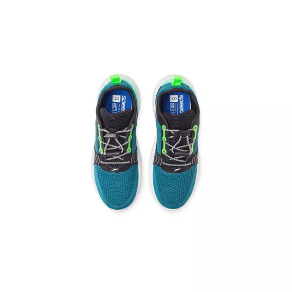 Speedo Junior Watertrek - Green/Black M: Lace Up Abstract Water Shoes with Flexible Outsole