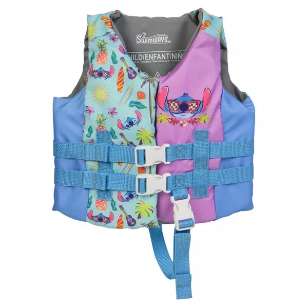 Disney Stitch Life Jacket: Youth Buckle Vest for Swimming, Child (33-55 lbs)
