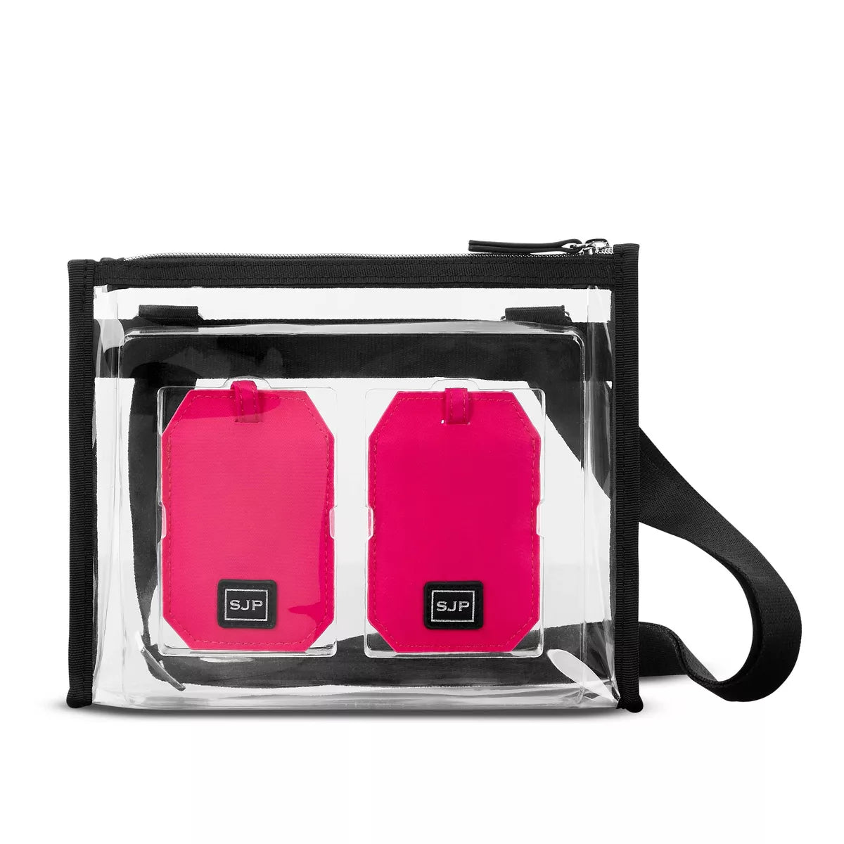 Sarah Jessica Parker Clear Crossbody Bag with Luggage Tag Set (Please be advised that sets may be missing pieces or otherwise incomplete.)