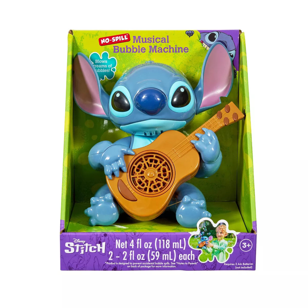 Disney Stitch No Spill Bubble Machine: Bubble Toys for Kids & Toddlers