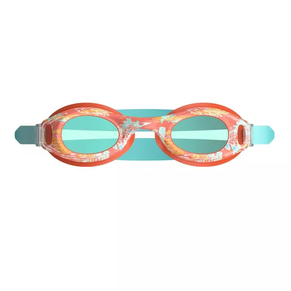 Speedo Kids' Glide Print Swim Goggles - Coral/Teal: Anti-Fog, Adjustable Strap, Ages 3-6