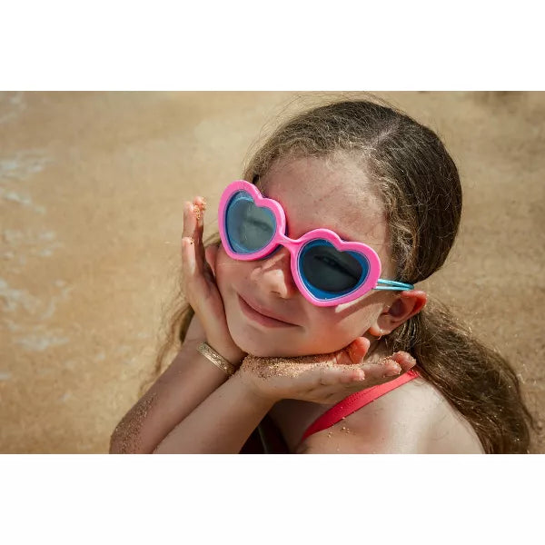 Speedo Kids' Sunny Vibes Swim Goggles - Pink Heart: Latex-Free, Anti-Fog, Adjustable