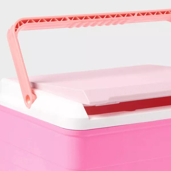 14 Cans/10qt Hard Sided Cooler - Sun Squad Pink: Recycled Plastic Beverage Carrier