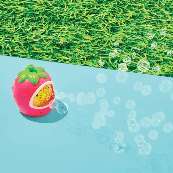 Strawberry Bubble Machine - Sun Squad: Plastic Blower Toy for Kids Ages 3+