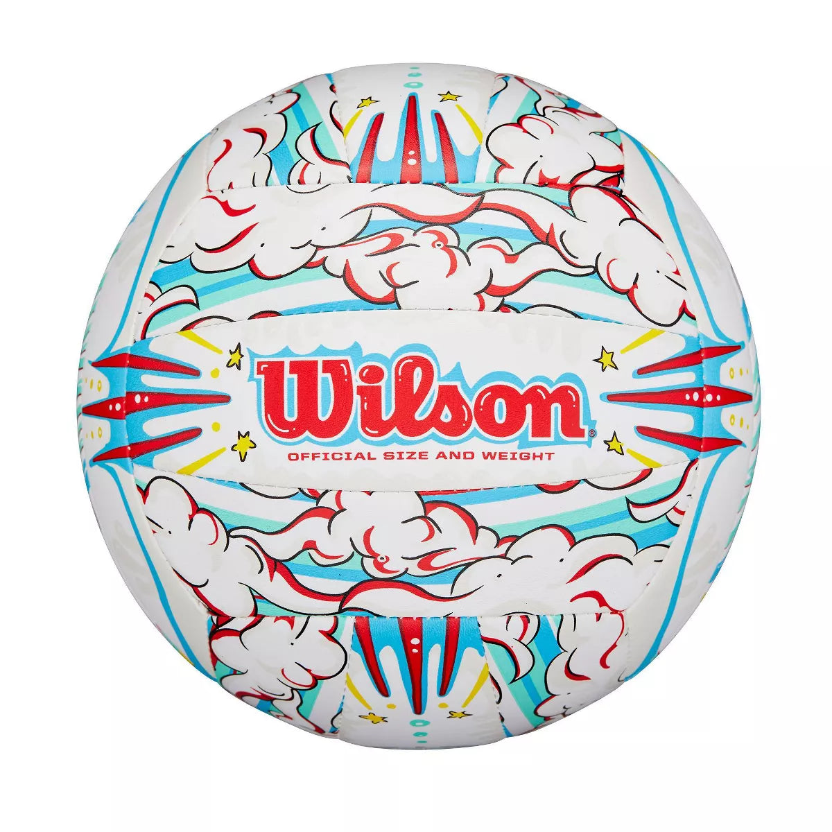 Wilson Graffiti Peace Volleyball - White/Blue: Foam Fill, TPU Shell, Ages 13+