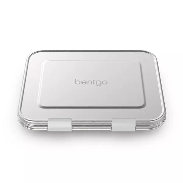 Bentgo Kids' Stainless Steel Leakproof 3 Compartments Bento-Style Lunch Box - Silver