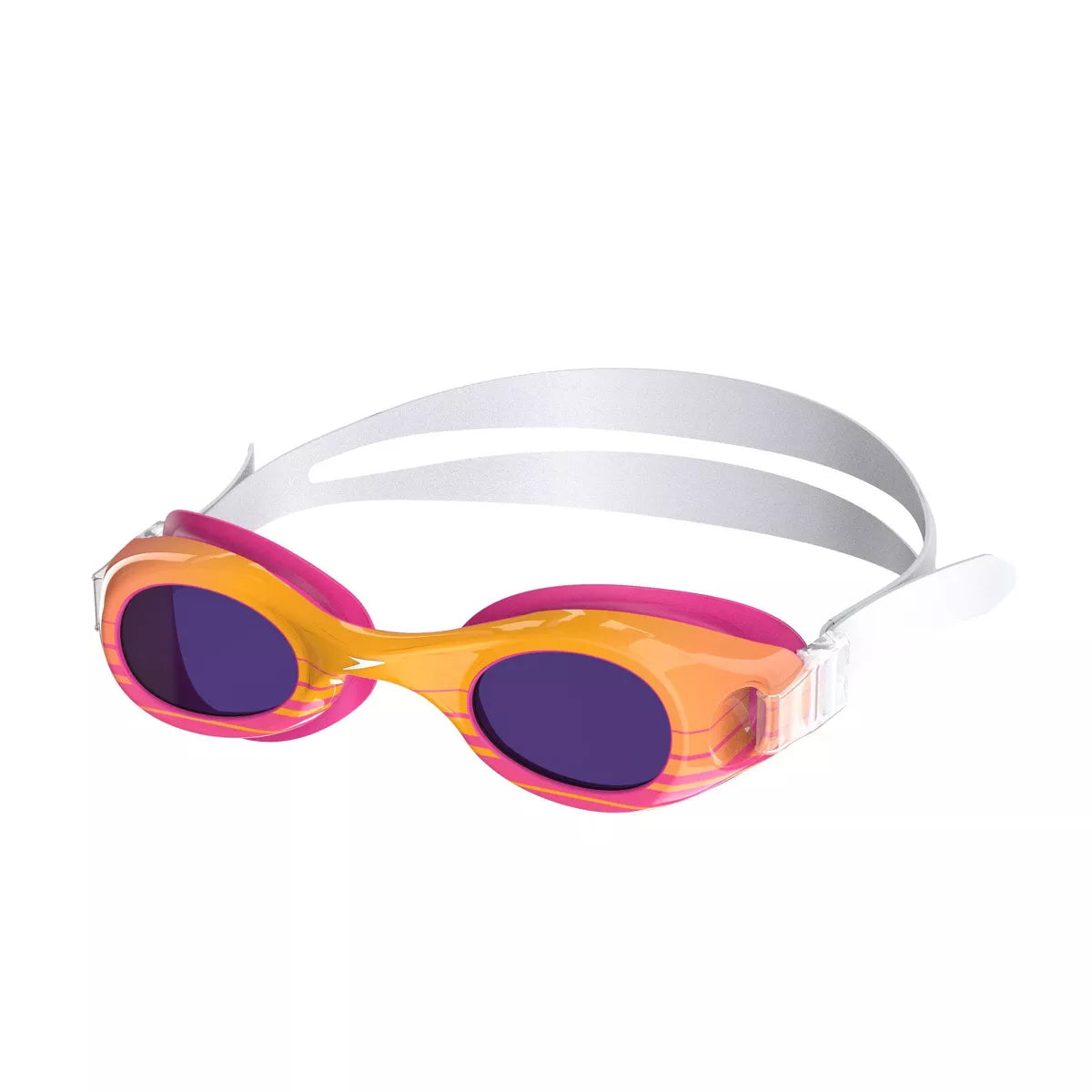 Speedo Kids' Glide Print Swim Goggles - Orange/Pink: Flexible Anti-Fog, Age 3-6
