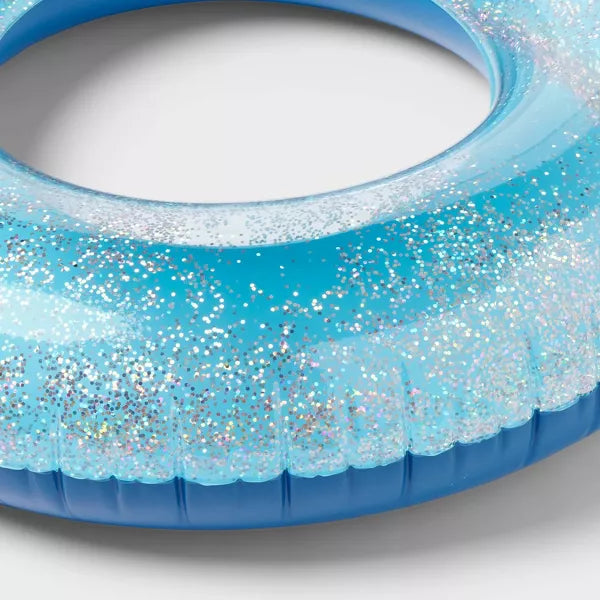 42" Ring Tube with Glitter - Sun Squad Light Blue: Inflatable Pool Toy