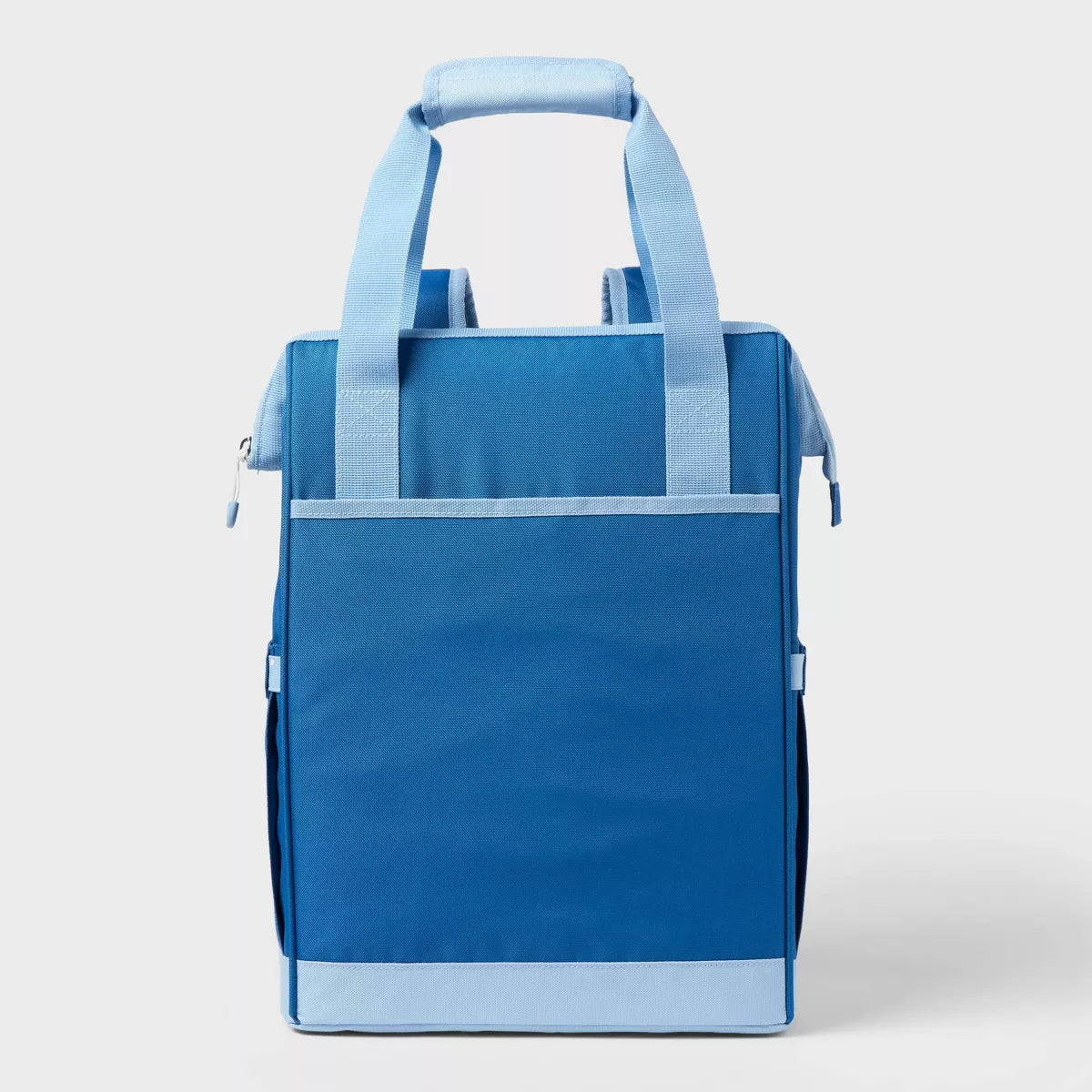 24 Cans/20.4qt Backpack Cooler - Sun Squad Blue: Zip Closure, Adjustable Straps