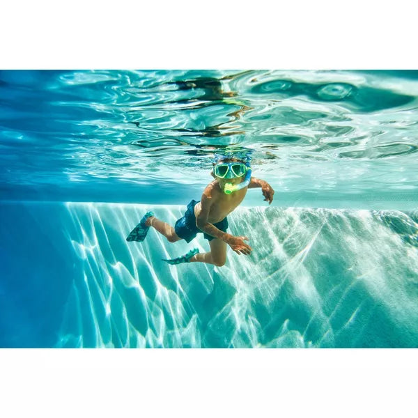 Speedo Kids' Fin - Teal/Purple L: Rubber, Swim Fins, Fits Shoe Size 3-4