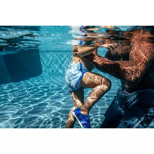 Speedo Kids' Combo Shorts - Light Blue M: Reusable Swimming Diaper, Polyester