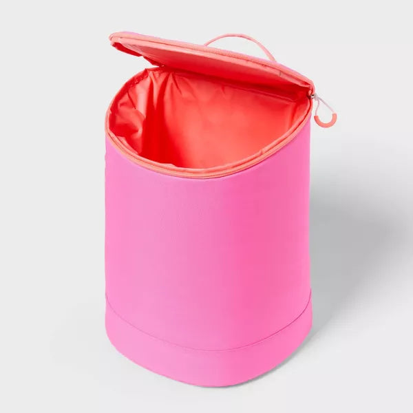 15 Cans/20.7qt Backpack Cooler - Sun Squad Pink: Recycled Polyester, Zip Closure