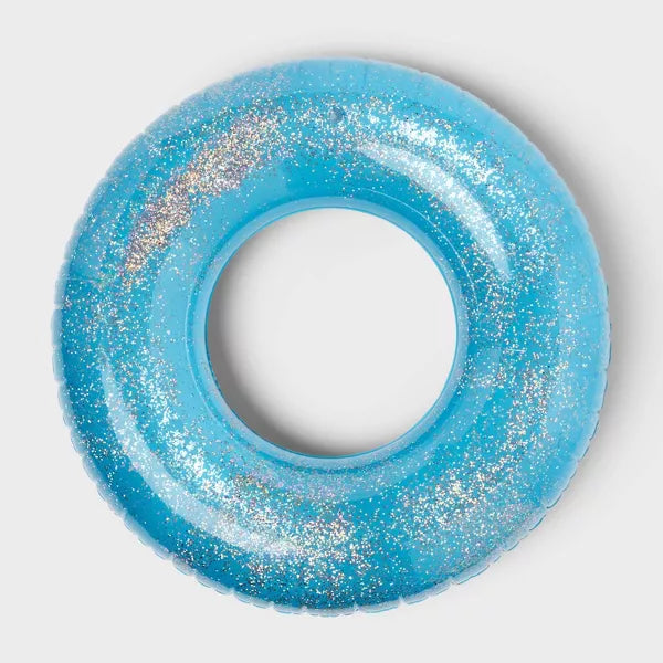 42" Ring Tube with Glitter - Sun Squad Light Blue: Inflatable Pool Toy