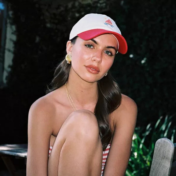 Sail Boat Hat - Frasier Sterling Cream/Red: Cotton Adjustable Baseball Cap