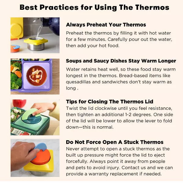 OMIE OmieBox Insulated Bento Lunch Box with Leakproof Thermos Food Jar 3 Compartments - Plum