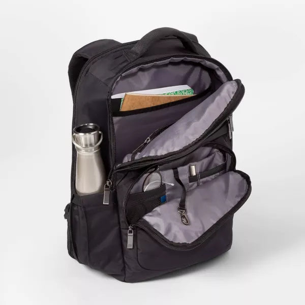 Signature Day Trip Backpack Black - Open Story: Water-Resistant Travel Laptop Bag