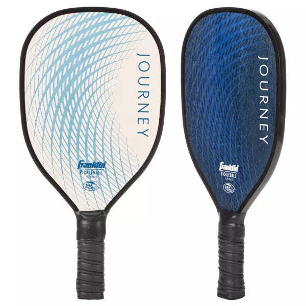 Franklin Sports 2 Player Wood Journey Pickleball Paddle and Ball Set in Mesh Bag - White/Navy: Medium Flex, Traditional Shape (Please be advised that sets may be missing pieces or otherwise incomplete.)