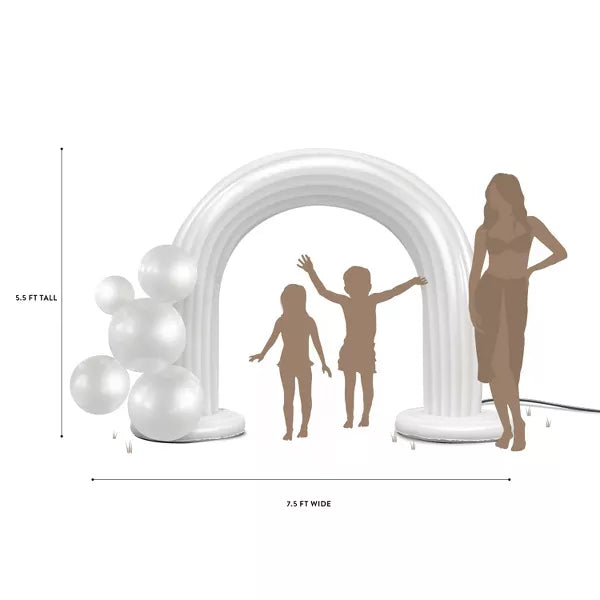 MINNIDIP Exclusive Resort Collection Garland Arch Play Sprinkler - Iridescent Pearl: Portable, Inflatable Fun for Kids
