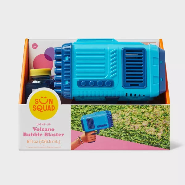 Light Up Volcano 49 Hole Bubble Blaster Blue - Sun Squad: Toy for Age 3+