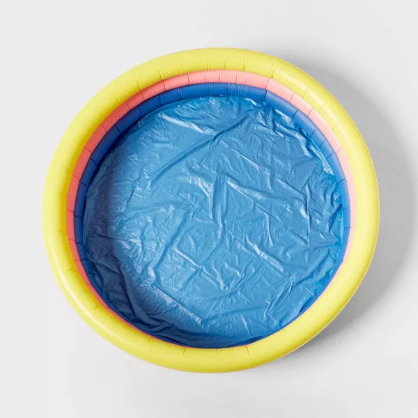 10.63'' x 4.13'' x 15' 3 Ring Pool 105 gal Round Kiddie Pool - Yellow/Pink/Navy - Sun Squad
