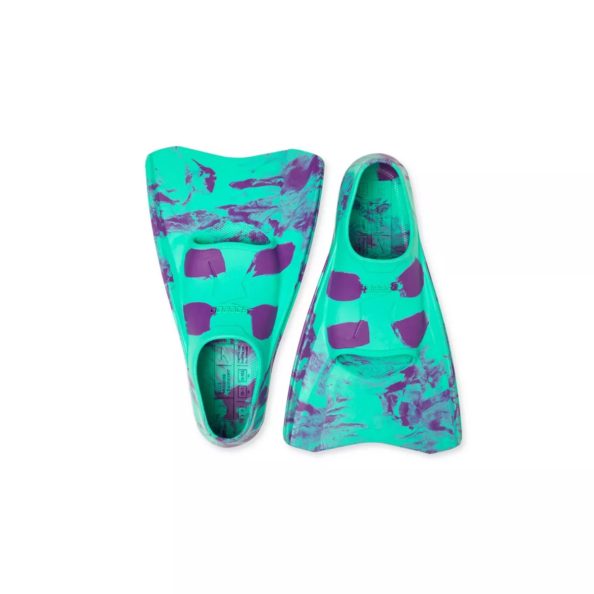 Speedo Kids' Fin - Teal/Purple S: Rubber Swim Fins Flippers for Shoe Size 9, 10