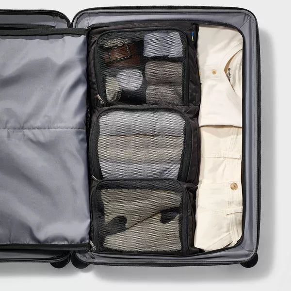 Packing Cube Shelf Black - Open Story️: Solid Travel Luggage Accessory