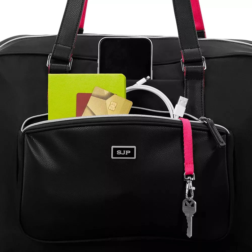 Sarah Jessica Parker Convertible RFID Weekender Bag with Removable Strap Garment Bag - Black